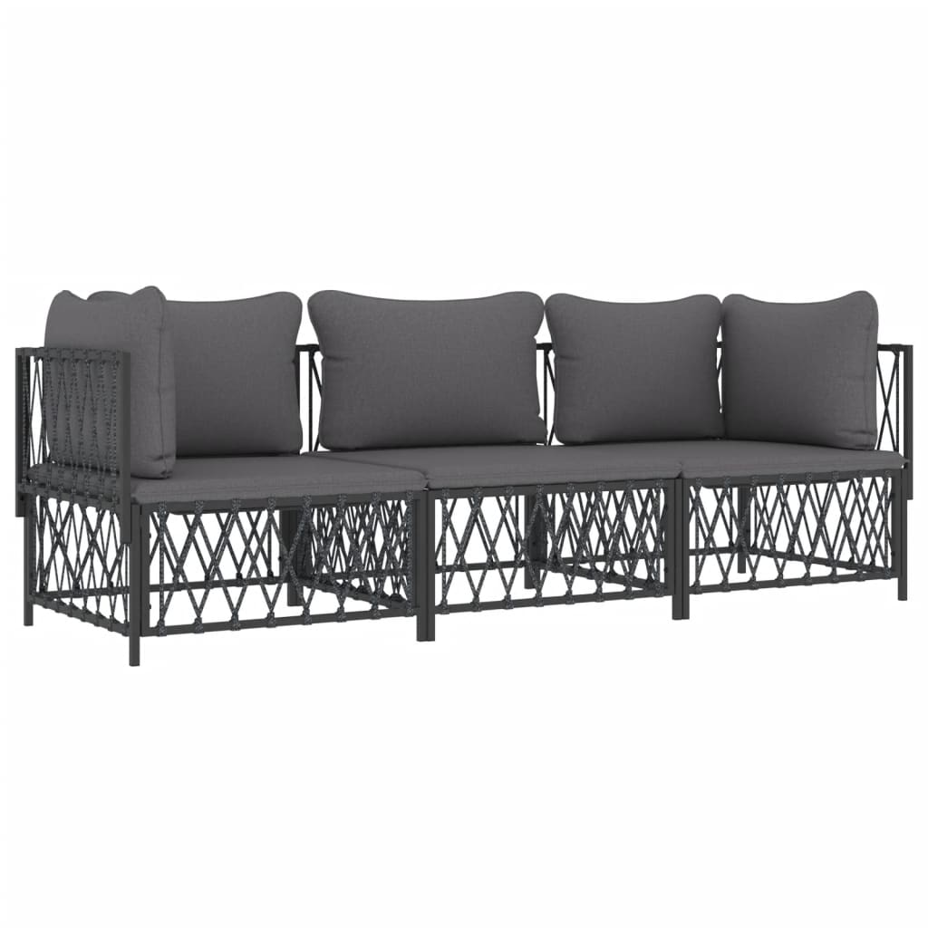 8720845849481_g_en_hd_1 vidaXL 3 Piece Garden Lounge Set with Cushions Anthracite Steel - Image 3