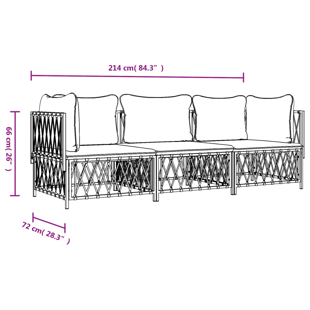 8720845849481_g_en_hd_6 vidaXL 3 Piece Garden Lounge Set with Cushions Anthracite Steel - Image 8