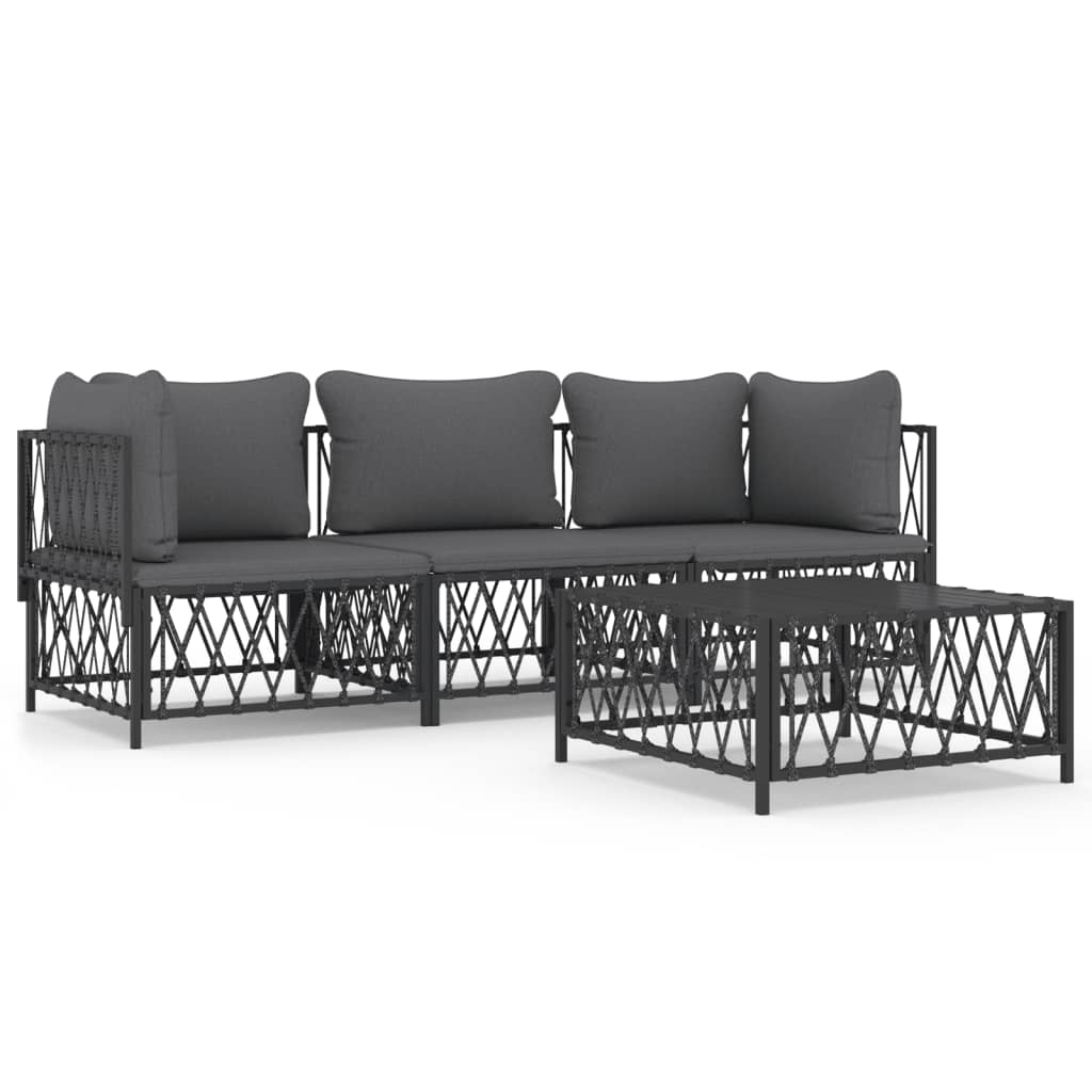 8720845849504_a_en_hd_1 vidaXL 4 Piece Garden Lounge Set with Cushions Anthracite Steel - Image 2
