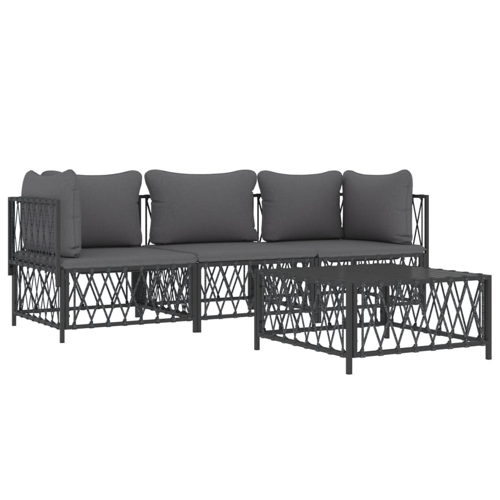 8720845849504_g_en_hd_1 vidaXL 4 Piece Garden Lounge Set with Cushions Anthracite Steel - Image 3