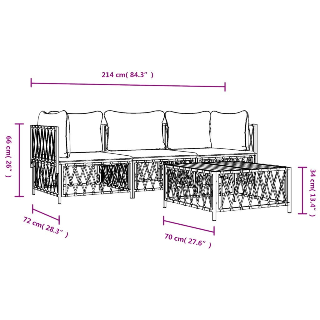 8720845849504_g_en_hd_7 vidaXL 4 Piece Garden Lounge Set with Cushions Anthracite Steel - Image 9