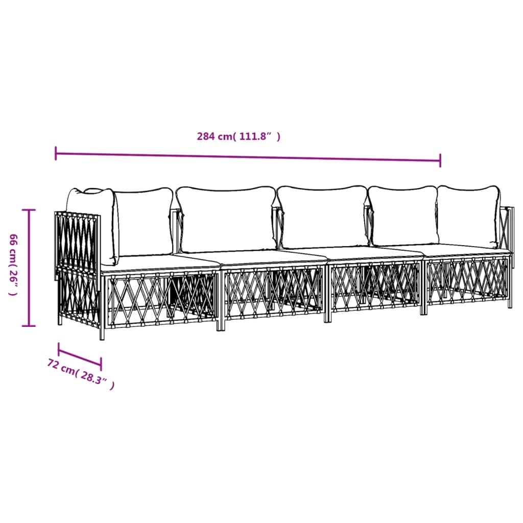 8720845849528_g_en_hd_6 vidaXL 4 Piece Garden Lounge Set with Cushions Anthracite Steel - Image 8