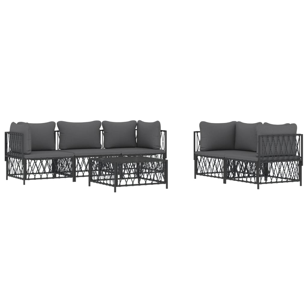 8720845849580_g_en_hd_1 vidaXL 6 Piece Garden Lounge Set with Cushions Anthracite Steel - Image 3