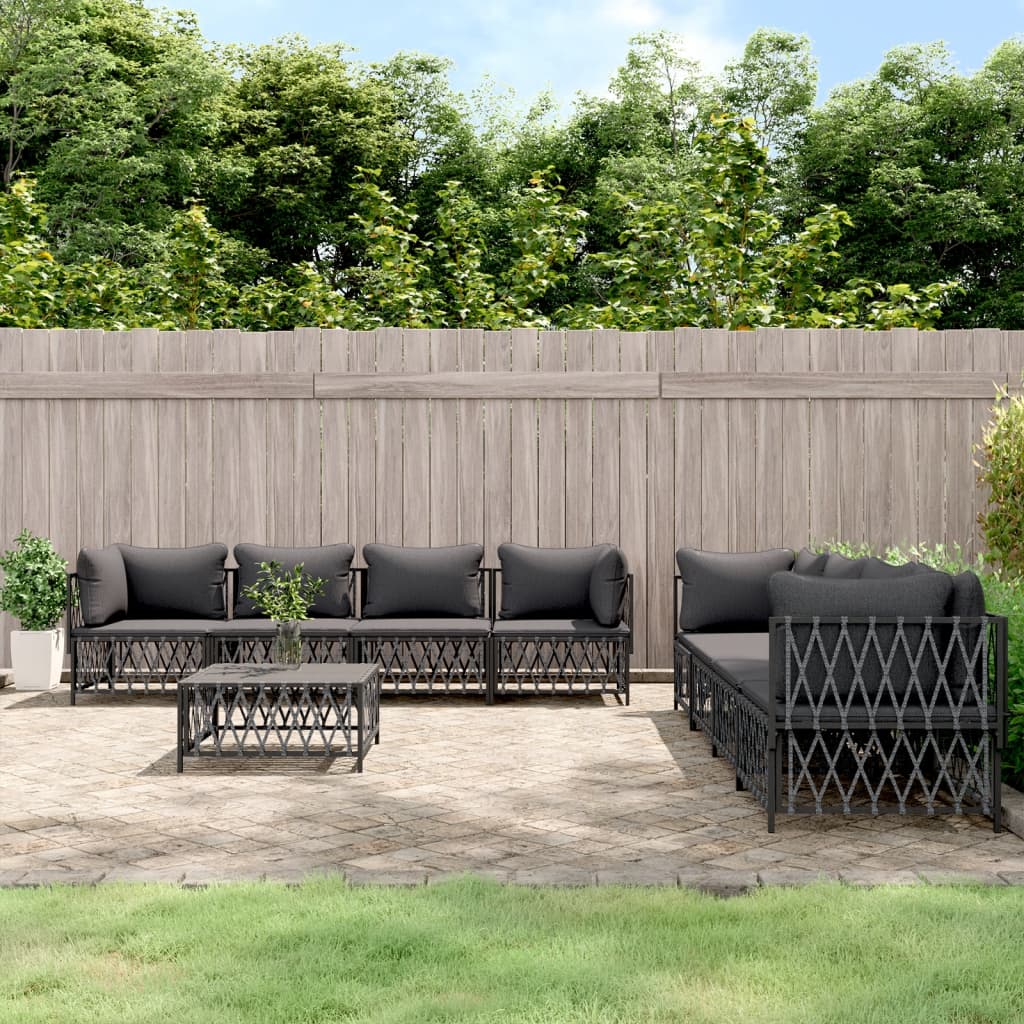 8720845849627_m_en_hd_1 vidaXL 9 Piece Garden Lounge Set with Cushions Anthracite Steel - Image 1