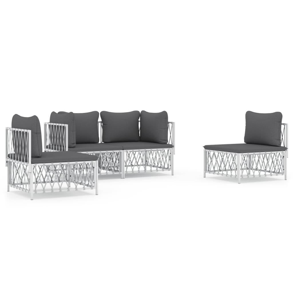 8720845849658_a_en_hd_1 vidaXL 4 Piece Garden Lounge Set with Cushions White Steel - Image 2