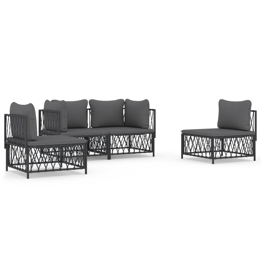8720845849665_a_en_hd_1 vidaXL 4 Piece Garden Lounge Set with Cushions Anthracite Steel - Image 2