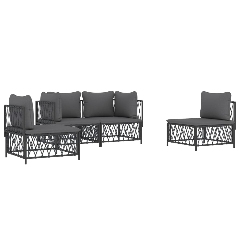 8720845849665_g_en_hd_1 vidaXL 4 Piece Garden Lounge Set with Cushions Anthracite Steel - Image 3