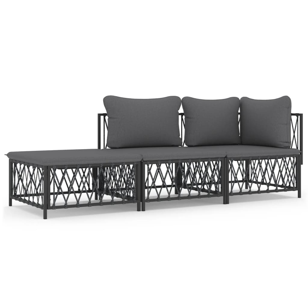 8720845849788_a_en_hd_1 vidaXL 3 Piece Garden Lounge Set with Cushions Anthracite Steel - Image 2