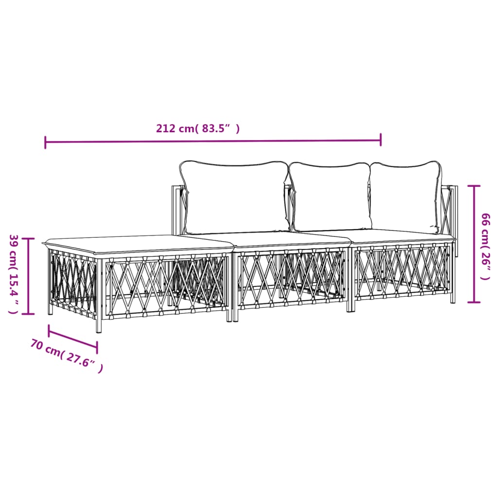 8720845849788_g_en_hd_7 vidaXL 3 Piece Garden Lounge Set with Cushions Anthracite Steel - Image 9