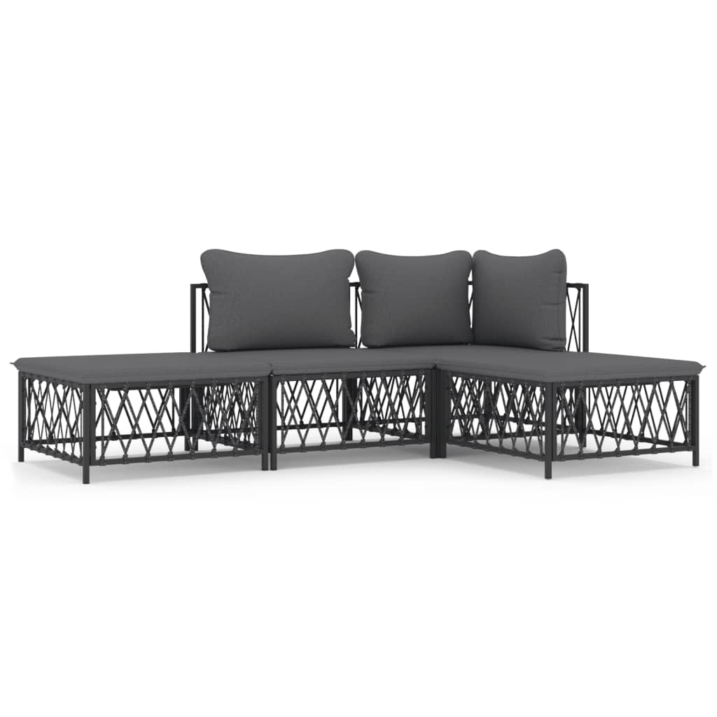 8720845849801_a_en_hd_1 vidaXL 4 Piece Garden Lounge Set with Cushions Anthracite Steel - Image 2