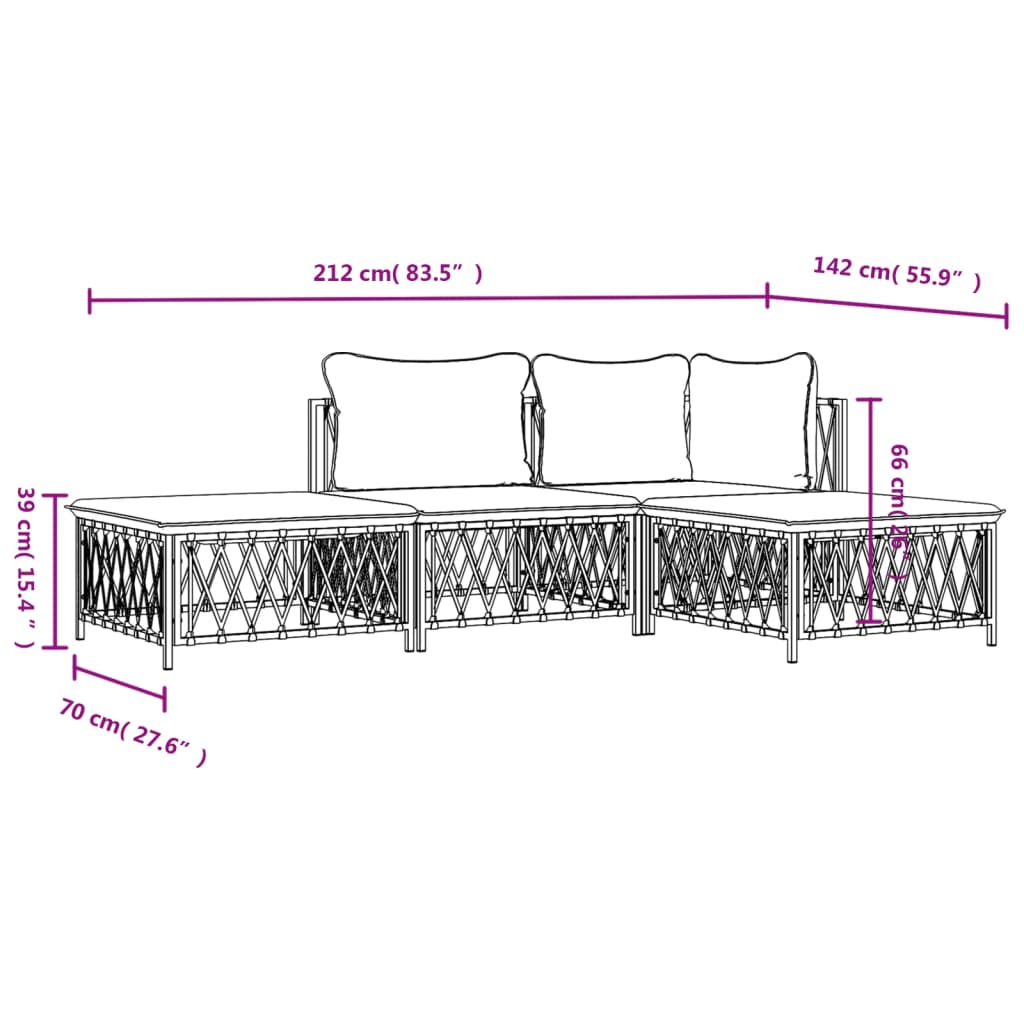 8720845849801_g_en_hd_7 vidaXL 4 Piece Garden Lounge Set with Cushions Anthracite Steel - Image 9