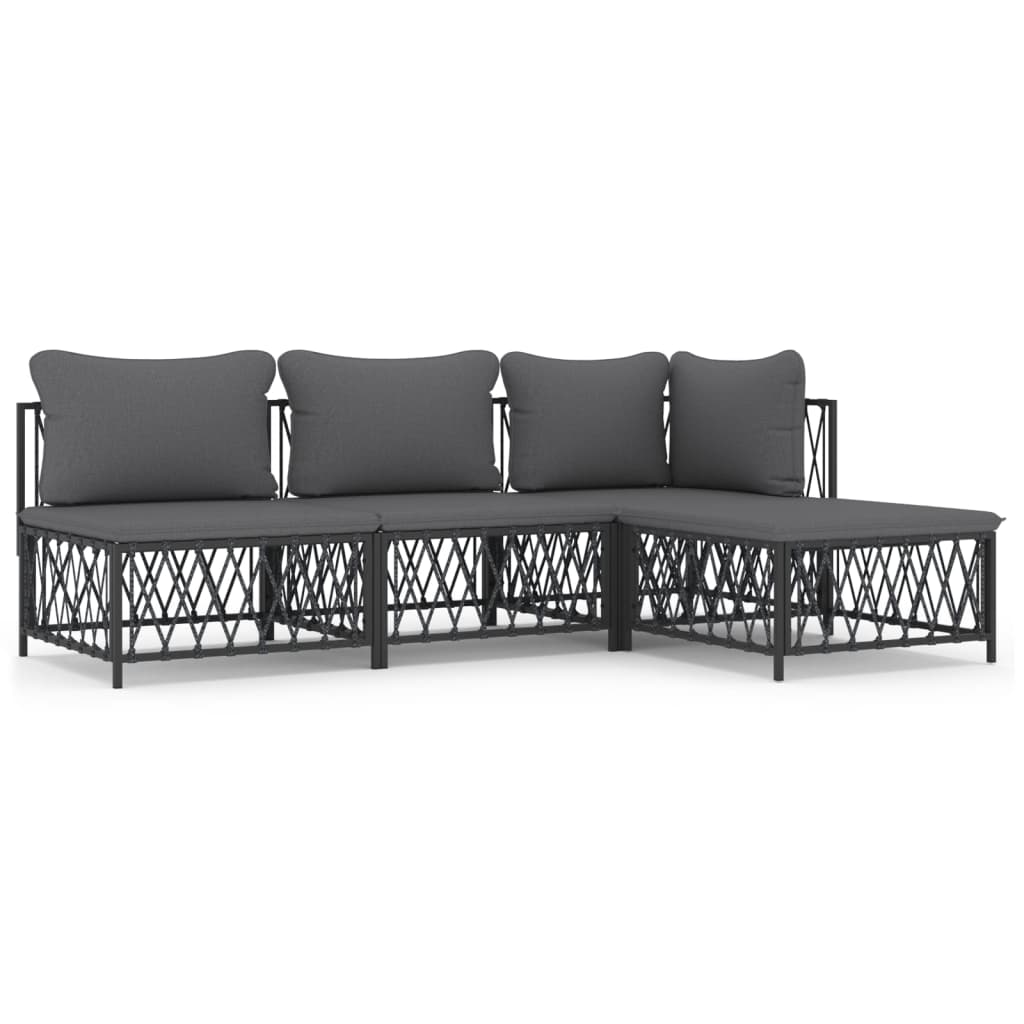 8720845849849_a_en_hd_1 vidaXL 4 Piece Garden Lounge Set with Cushions Anthracite Steel - Image 2