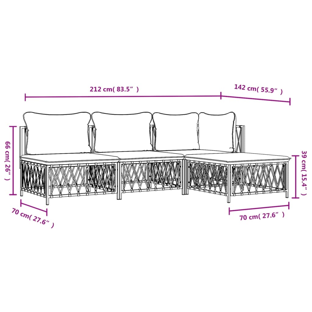 8720845849849_g_en_hd_7 vidaXL 4 Piece Garden Lounge Set with Cushions Anthracite Steel - Image 9
