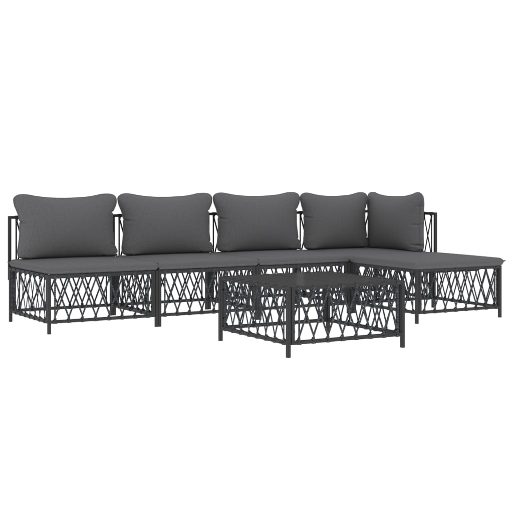 8720845849900_g_en_hd_1 vidaXL 6 Piece Garden Lounge Set with Cushions Anthracite Steel - Image 3