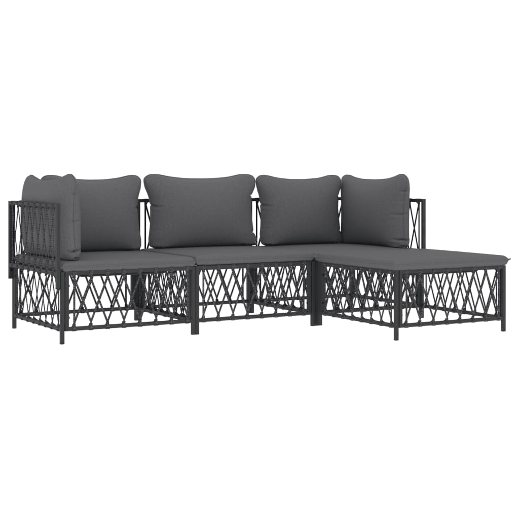 8720845849924_g_en_hd_1 vidaXL 4 Piece Garden Lounge Set with Cushions Anthracite Steel - Image 3