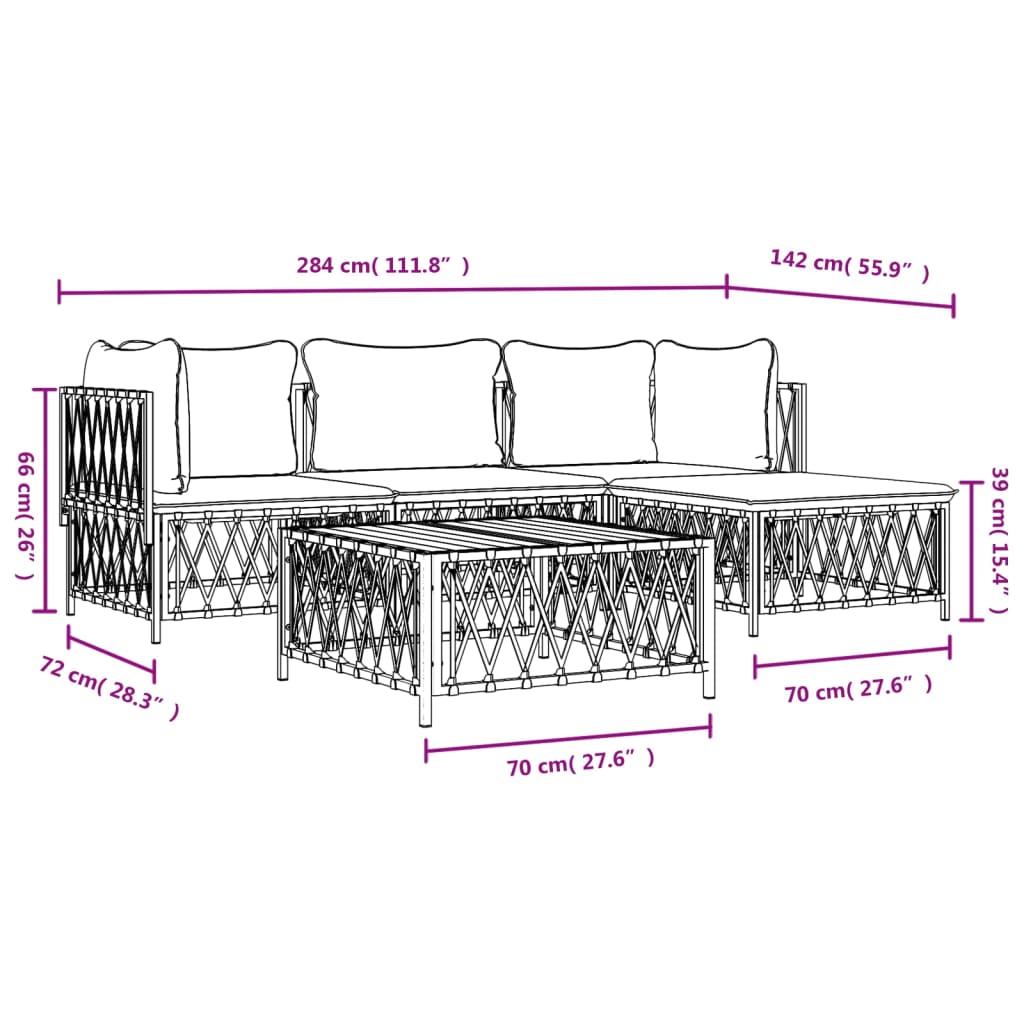 8720845849924_g_en_hd_7 vidaXL 4 Piece Garden Lounge Set with Cushions Anthracite Steel - Image 9