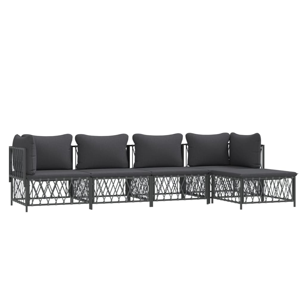 8720845849962_g_en_hd_1 vidaXL 5 Piece Garden Lounge Set with Cushions Anthracite Steel - Image 3