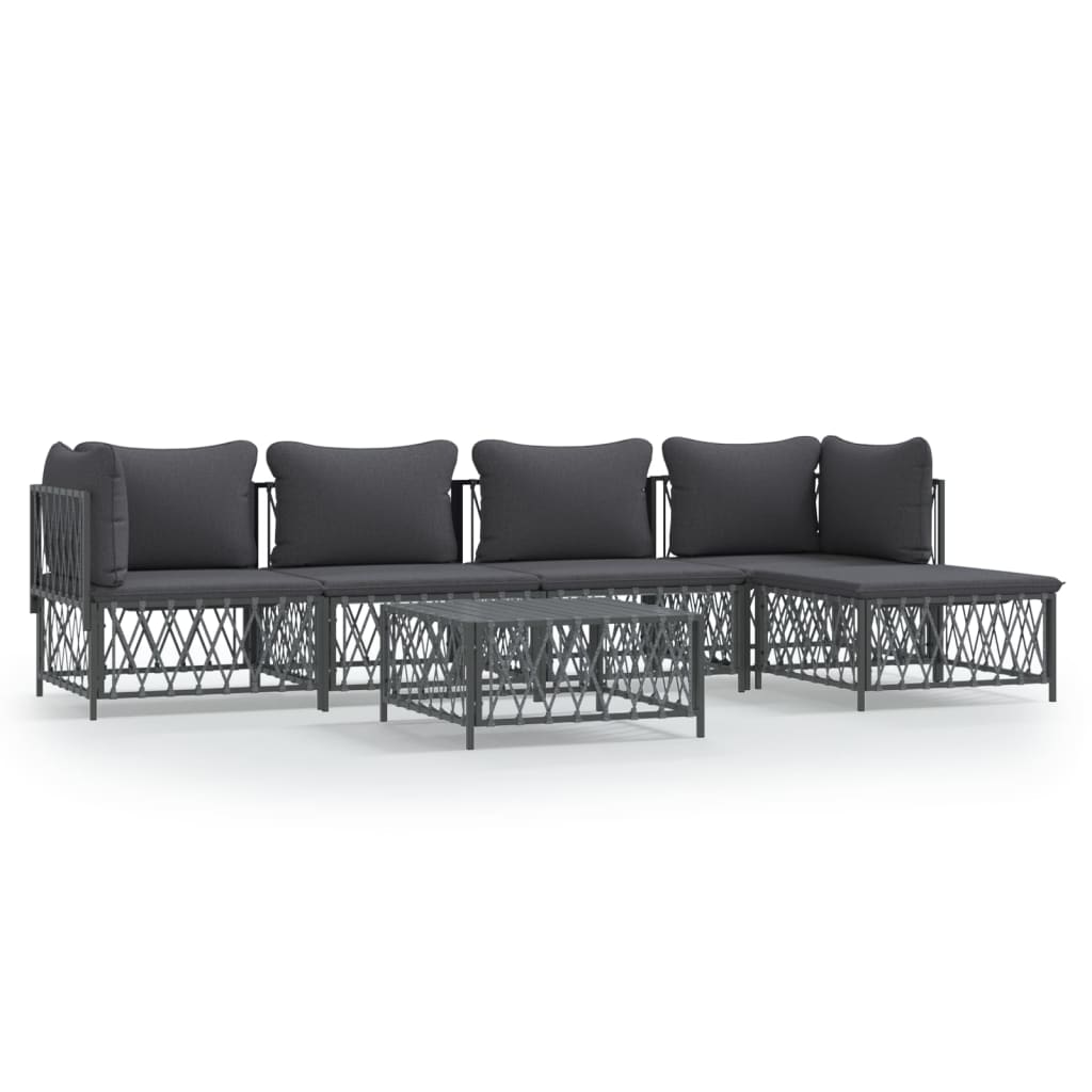 8720845849986_a_en_hd_1 vidaXL 6 Piece Garden Lounge Set with Cushions Anthracite Steel - Image 2