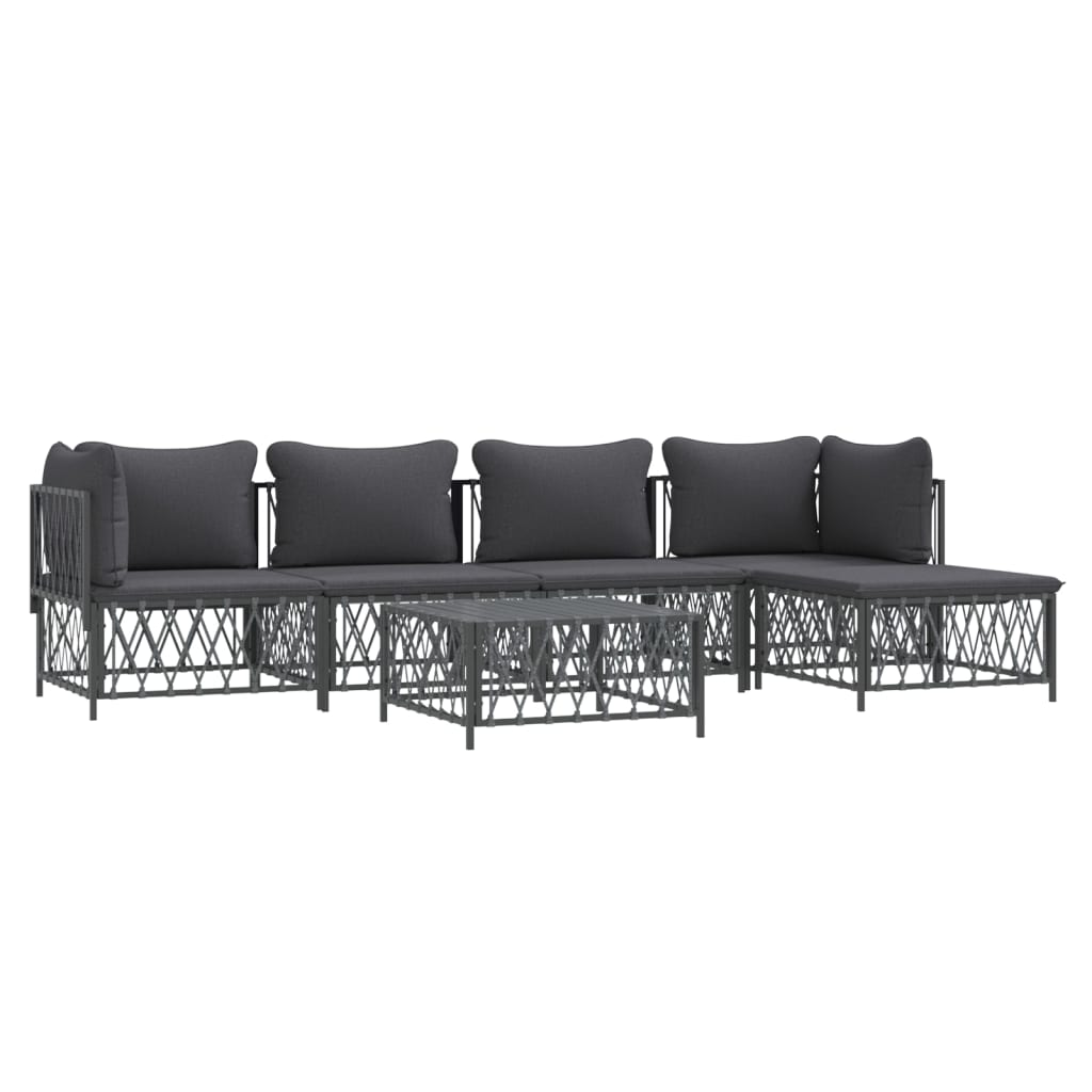 8720845849986_g_en_hd_1 vidaXL 6 Piece Garden Lounge Set with Cushions Anthracite Steel - Image 3