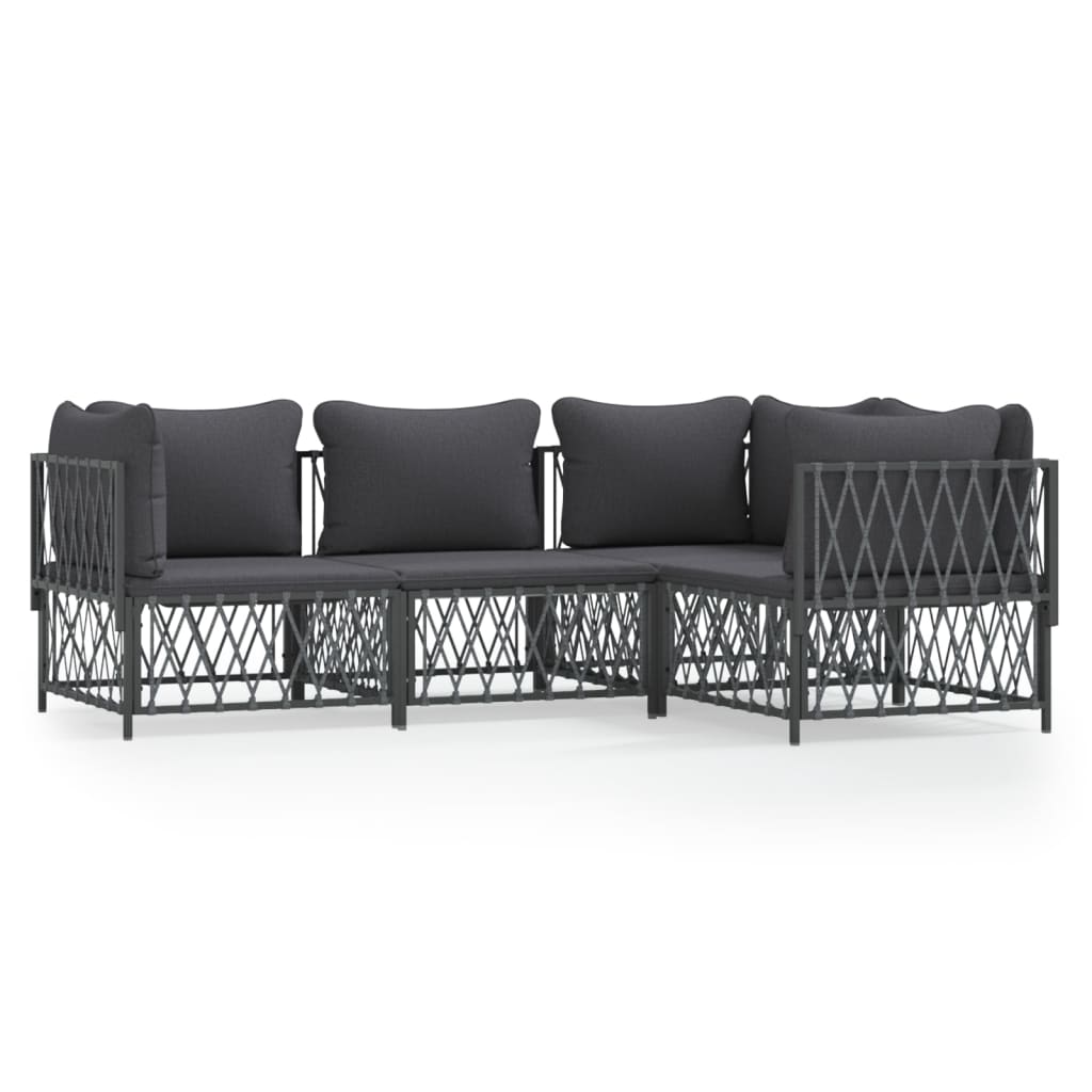 8720845850005_a_en_hd_1 vidaXL 4 Piece Garden Lounge Set with Cushions Anthracite Steel - Image 2