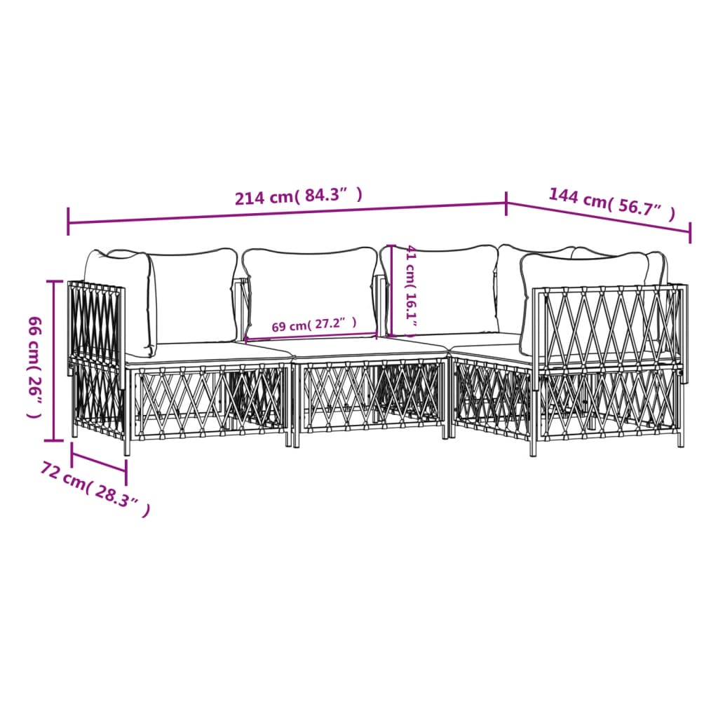 8720845850005_g_en_hd_6 vidaXL 4 Piece Garden Lounge Set with Cushions Anthracite Steel - Image 8