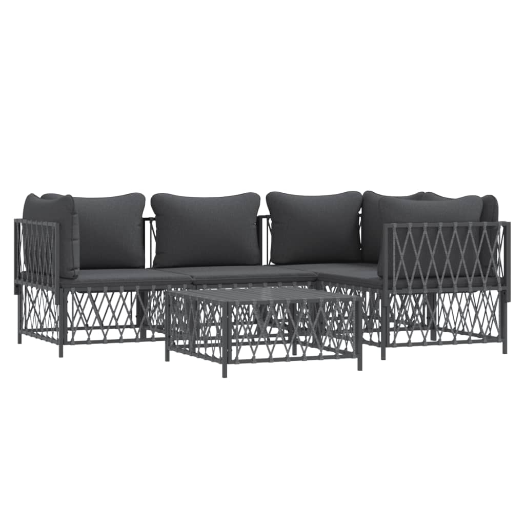 8720845850029_g_en_hd_1 vidaXL 5 Piece Garden Lounge Set with Cushions Anthracite Steel - Image 3