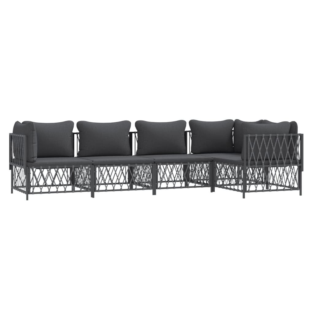 8720845850043_g_en_hd_1 vidaXL 5 Piece Garden Lounge Set with Cushions Anthracite Steel - Image 3