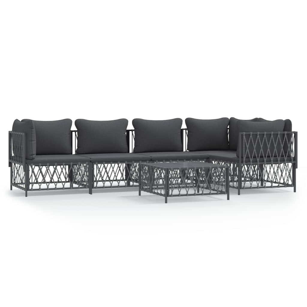 8720845850067_a_en_hd_1 vidaXL 6 Piece Garden Lounge Set with Cushions Anthracite Steel - Image 2