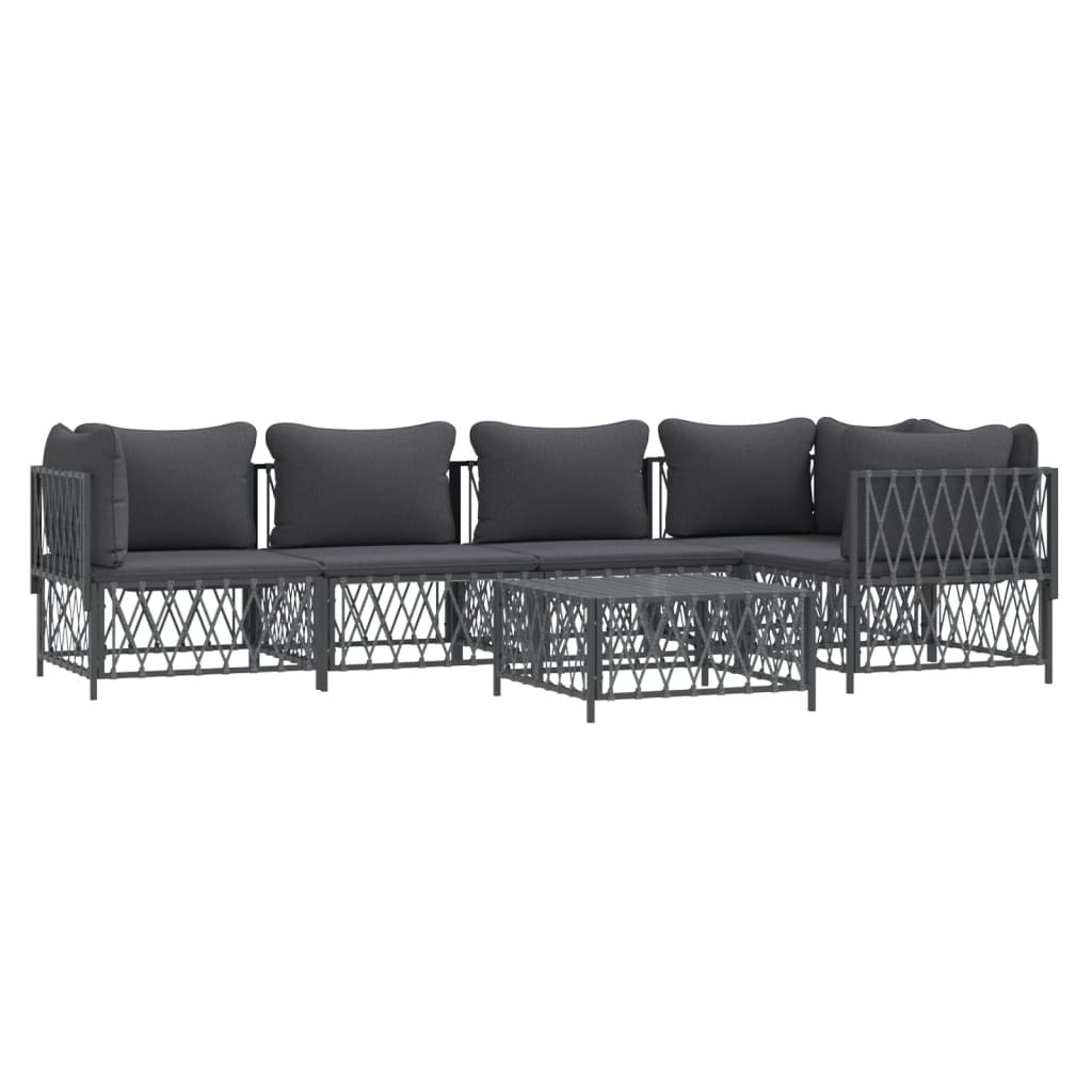 8720845850067_g_en_hd_1 vidaXL 6 Piece Garden Lounge Set with Cushions Anthracite Steel - Image 3