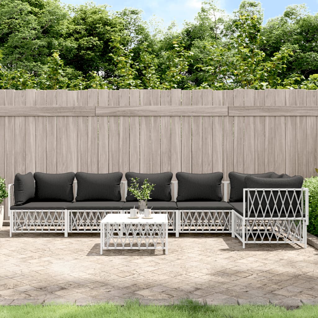 8720845850098_m_en_hd_1 vidaXL 7 Piece Garden Lounge Set with Cushions White Steel - Image 1