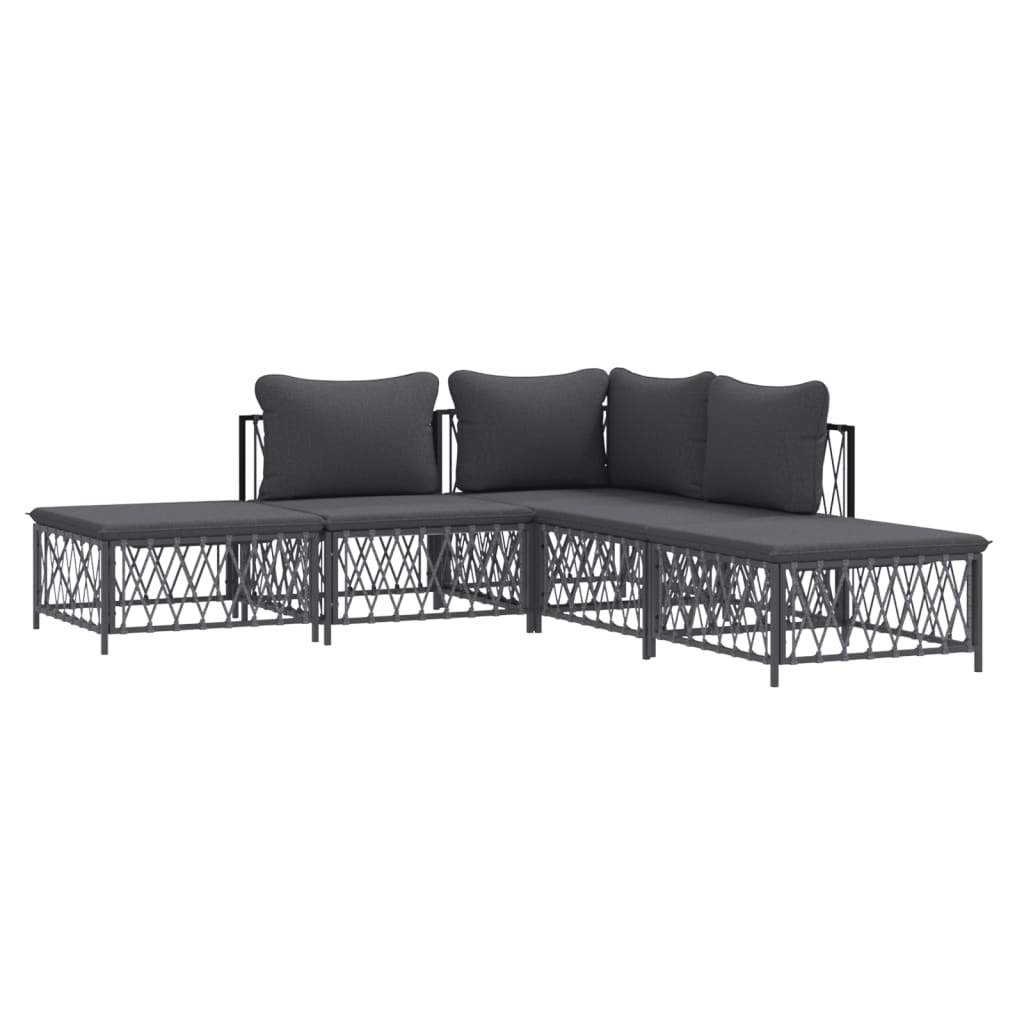 8720845850142_g_en_hd_1 vidaXL 5 Piece Garden Lounge Set with Cushions Anthracite Steel - Image 3