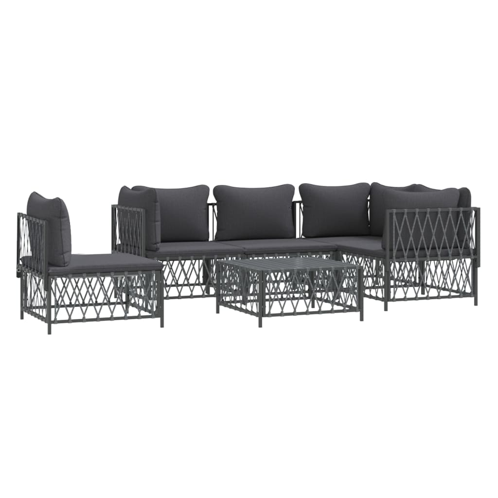 8720845850180_g_en_hd_1 vidaXL 6 Piece Garden Lounge Set with Cushions Anthracite Steel - Image 3