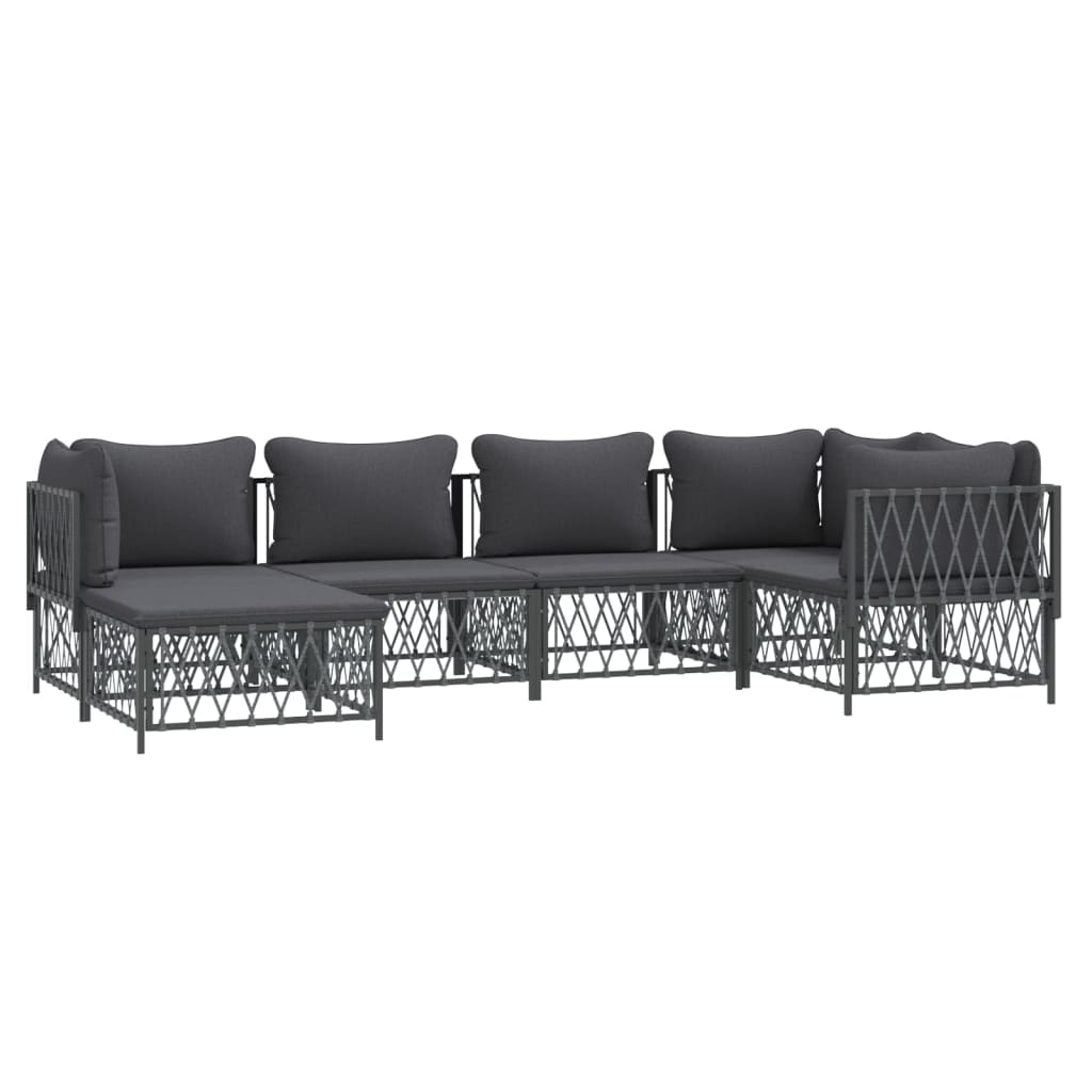 8720845850241_g_en_hd_1 vidaXL 6 Piece Garden Lounge Set with Cushions Anthracite Steel - Image 3