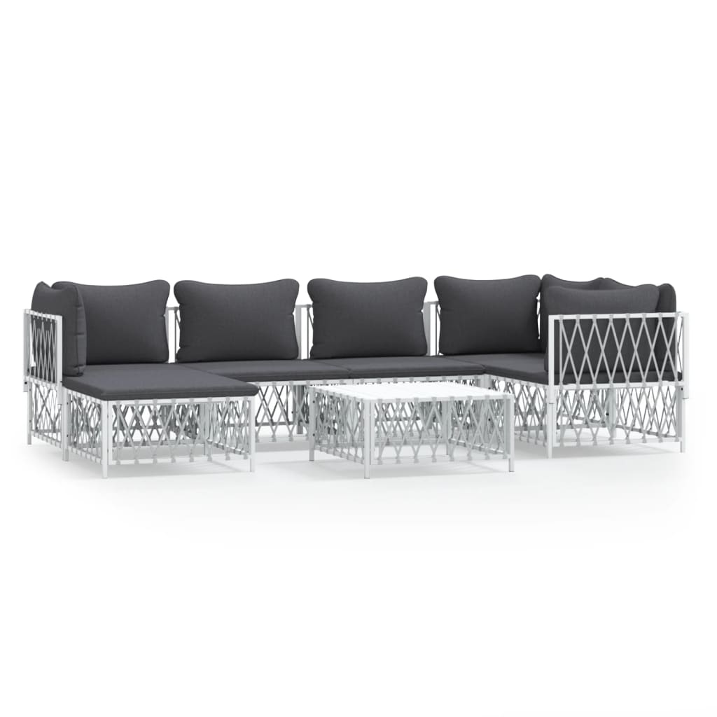 8720845850258_a_en_hd_1 vidaXL 7 Piece Garden Lounge Set with Cushions White Steel - Image 1