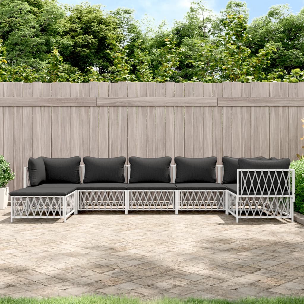 8720845850272_m_en_hd_1 vidaXL 7 Piece Garden Lounge Set with Cushions White Steel - Image 1