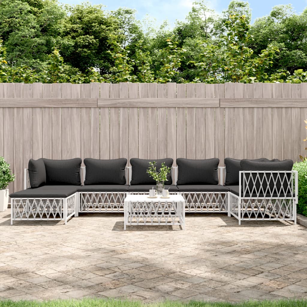 8720845850296_m_en_hd_1 vidaXL 8 Piece Garden Lounge Set with Cushions White Steel - Image 1