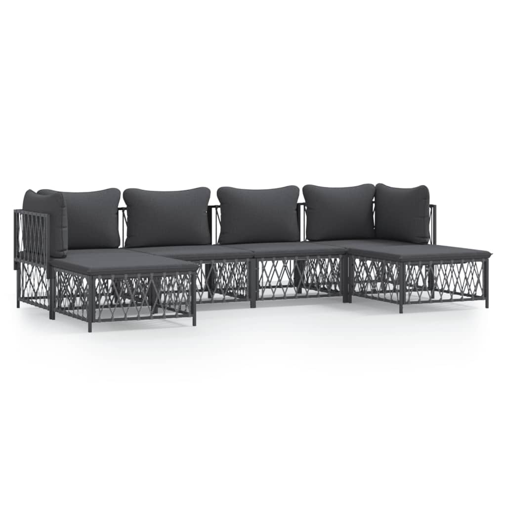 8720845850326_a_en_hd_1 vidaXL 6 Piece Garden Lounge Set with Cushions Anthracite Steel - Image 2