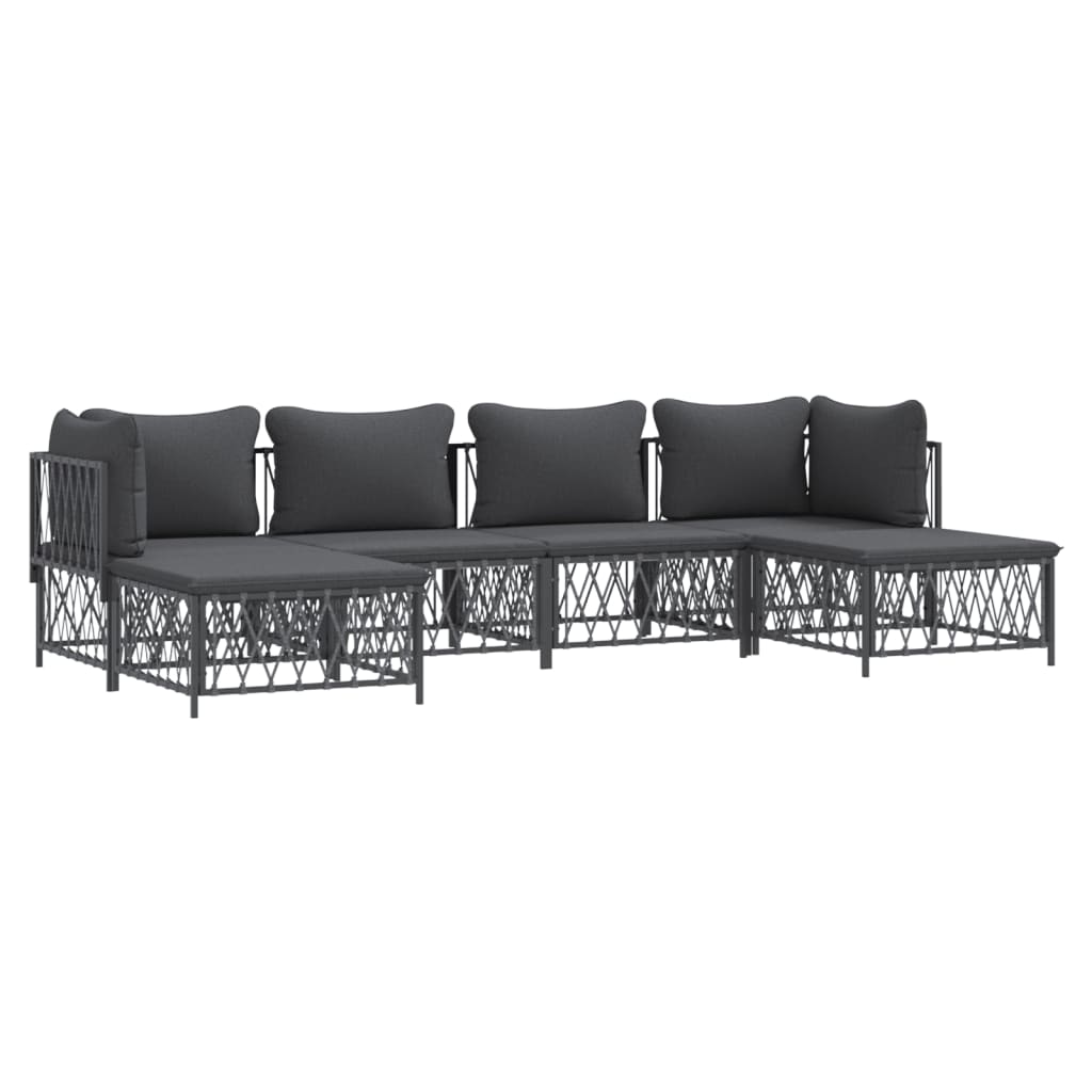 8720845850326_g_en_hd_1 vidaXL 6 Piece Garden Lounge Set with Cushions Anthracite Steel - Image 3