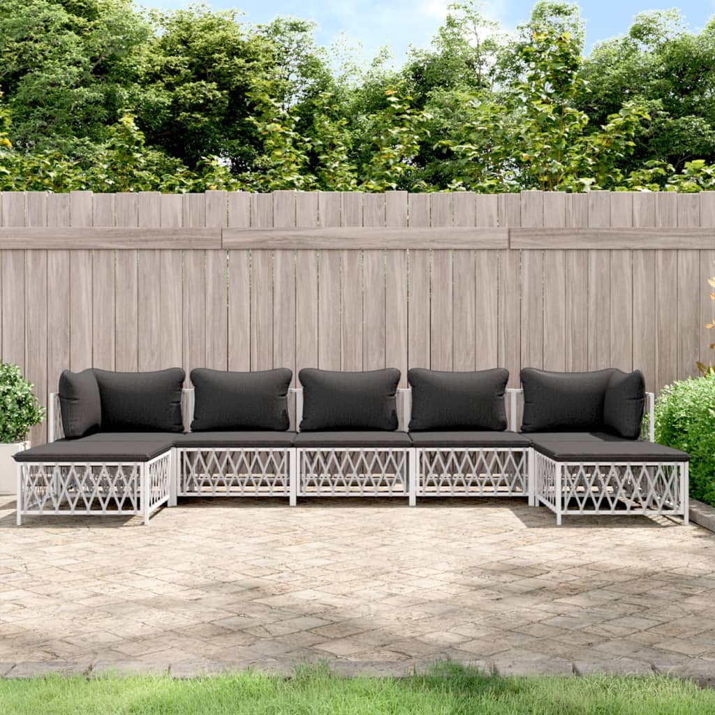 8720845850357_m_en_hd_1 vidaXL 7 Piece Garden Lounge Set with Cushions White Steel - Image 1