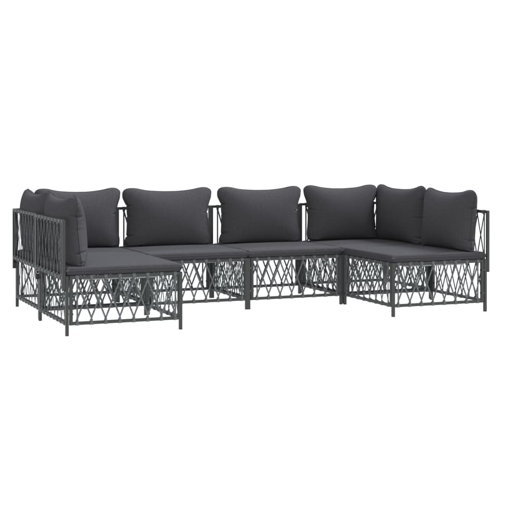8720845850401_g_en_hd_1 vidaXL 6 Piece Garden Lounge Set with Cushions Anthracite Steel - Image 3