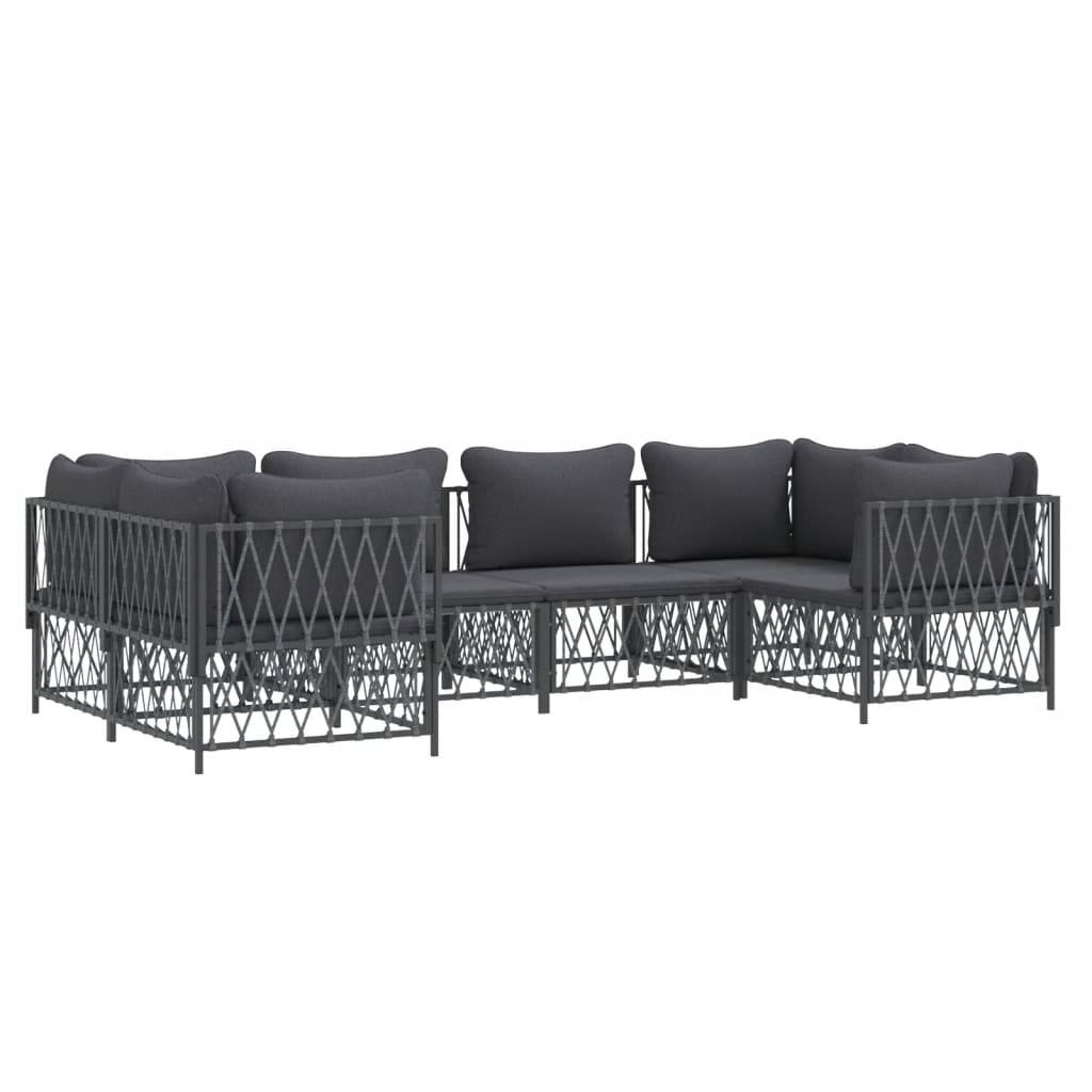 8720845850500_g_en_hd_1 vidaXL 6 Piece Garden Lounge Set with Cushions Anthracite Steel - Image 3