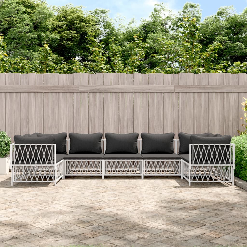 8720845850531_m_en_hd_1 vidaXL 7 Piece Garden Lounge Set with Cushions White Steel - Image 1