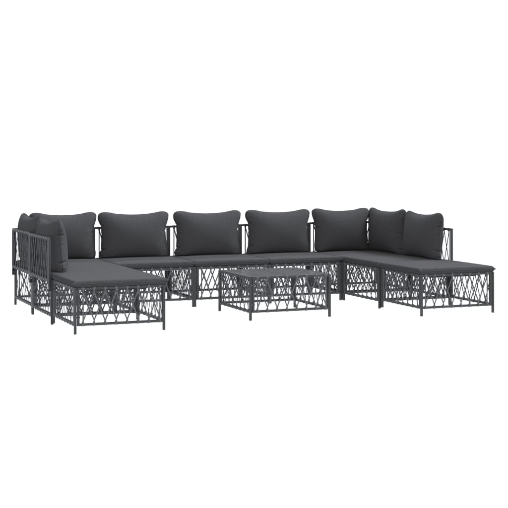 8720845850586_g_en_hd_1 vidaXL 10 Piece Garden Lounge Set with Cushions Anthracite Steel - Image 3