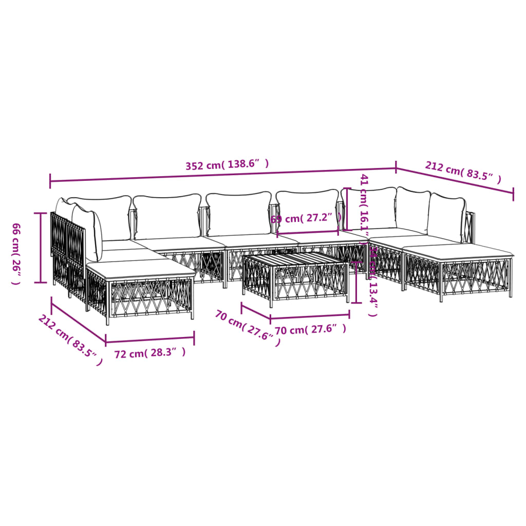 8720845850586_g_en_hd_8 vidaXL 10 Piece Garden Lounge Set with Cushions Anthracite Steel - Image 10
