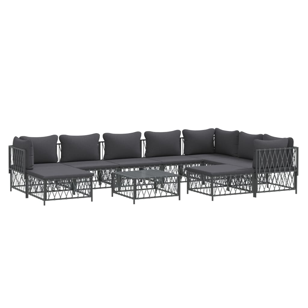 8720845850623_g_en_hd_1 vidaXL 10 Piece Garden Lounge Set with Cushions Anthracite Steel - Image 3