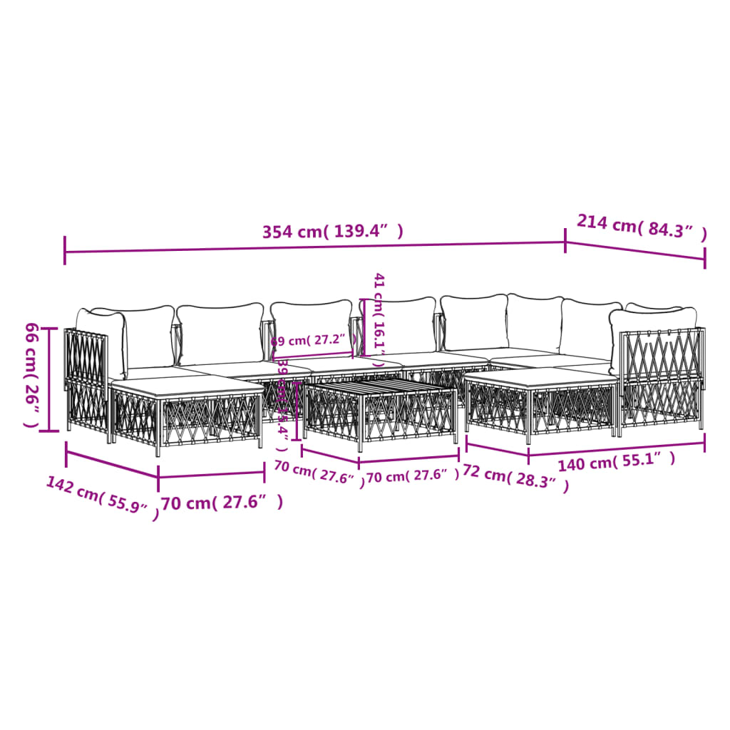 8720845850623_g_en_hd_8 vidaXL 10 Piece Garden Lounge Set with Cushions Anthracite Steel - Image 10