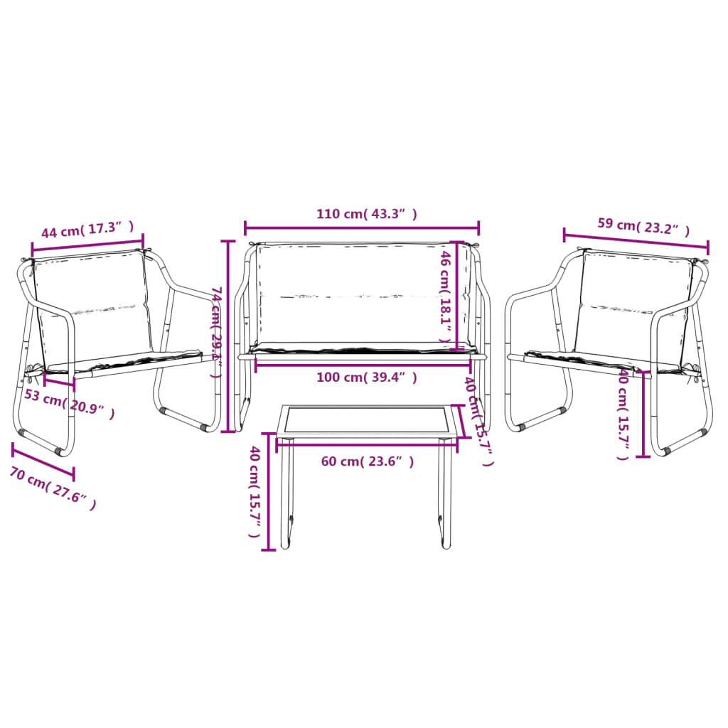 8720845850654_g_en_hd_10 vidaXL 4 Piece Garden Lounge Set with Cushions Anthracite Steel - Image 12