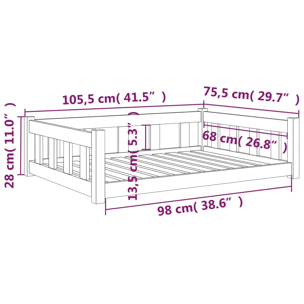 8720845852436_g_en_hd_5 vidaXL Dog Bed White 105.5x75.5x28 cm Solid Wood Pine - Image 7