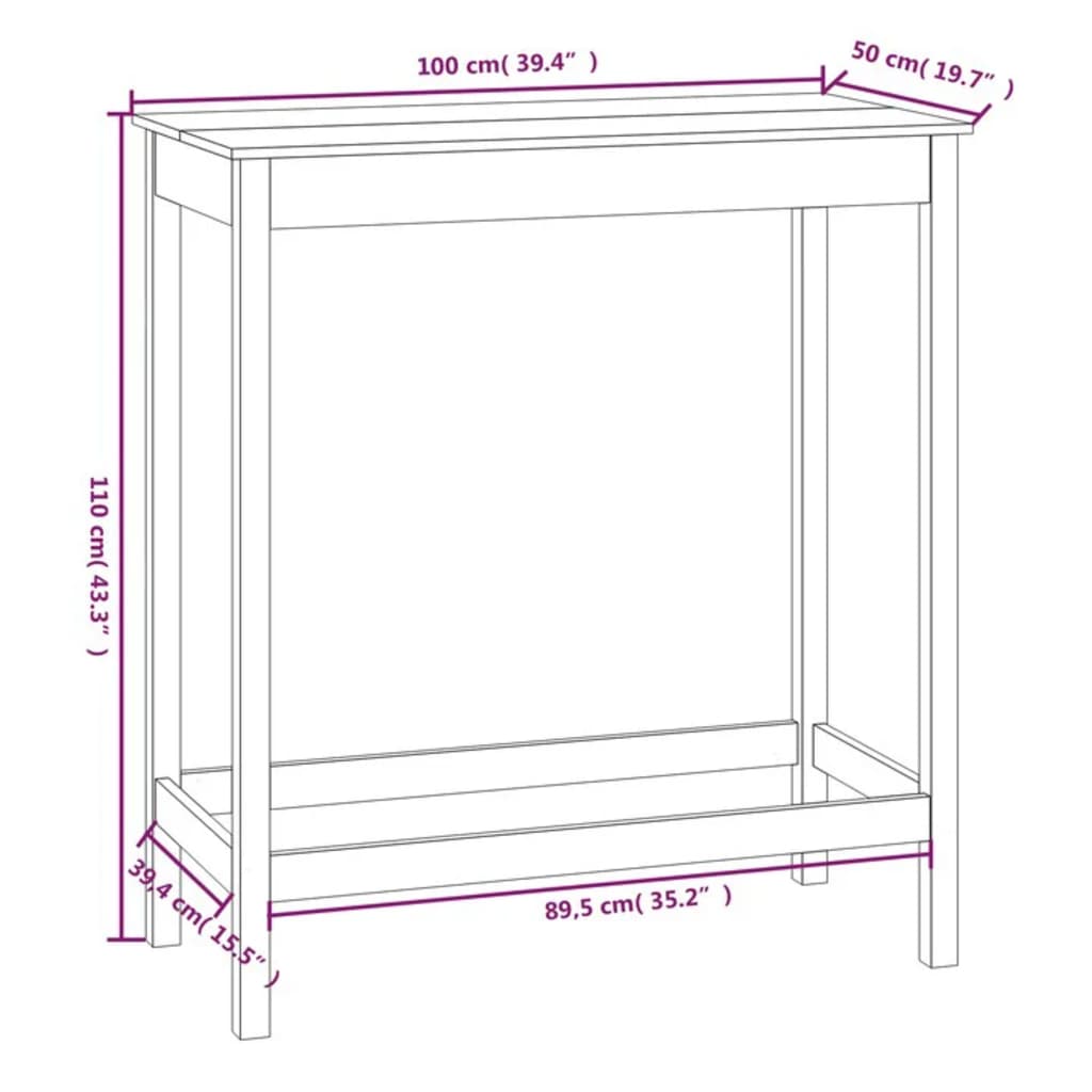 8720845852825_g_en_hd_6 vidaXL Bar Table 100x50x110 cm Solid Wood Pine - Image 8