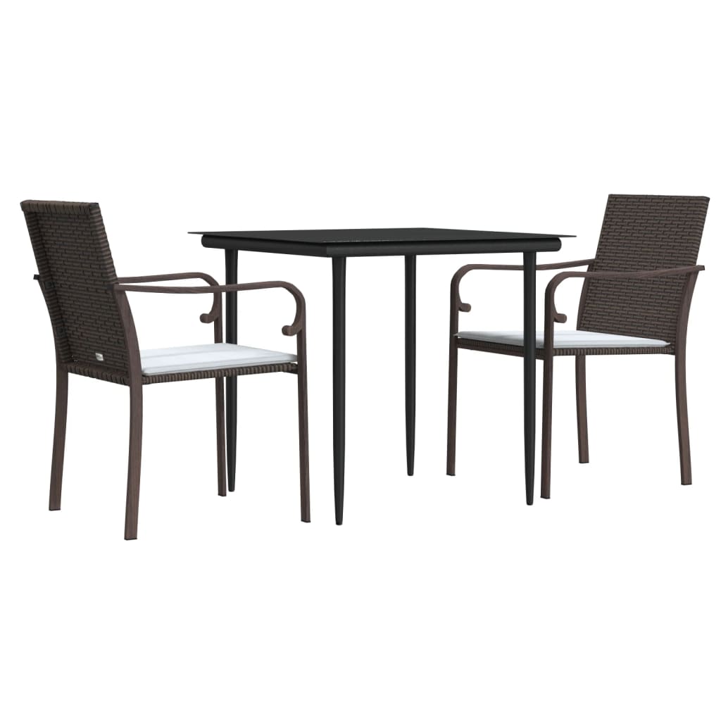 8720845856069_g_en_hd_1 vidaXL 3 Piece Garden Dining Set with Cushions Poly Rattan and Steel - Image 3